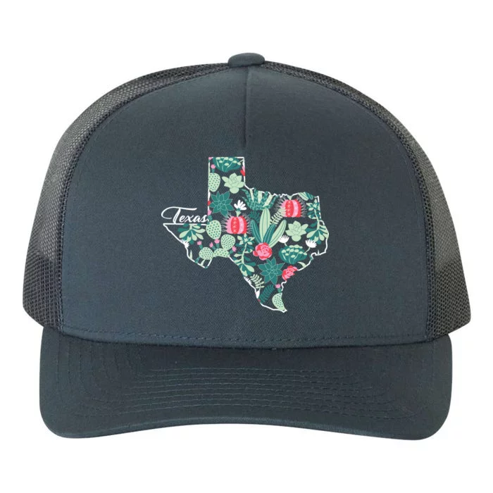 Cute Texas Cactus And Flowers Yupoong Adult 5-Panel Trucker Hat