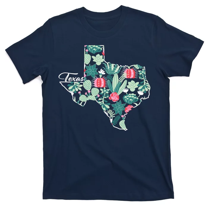 Cute Texas Cactus And Flowers T-Shirt