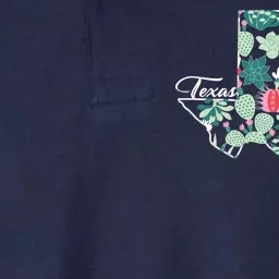 Cute Texas Cactus And Flowers Softstyle Adult Sport Polo