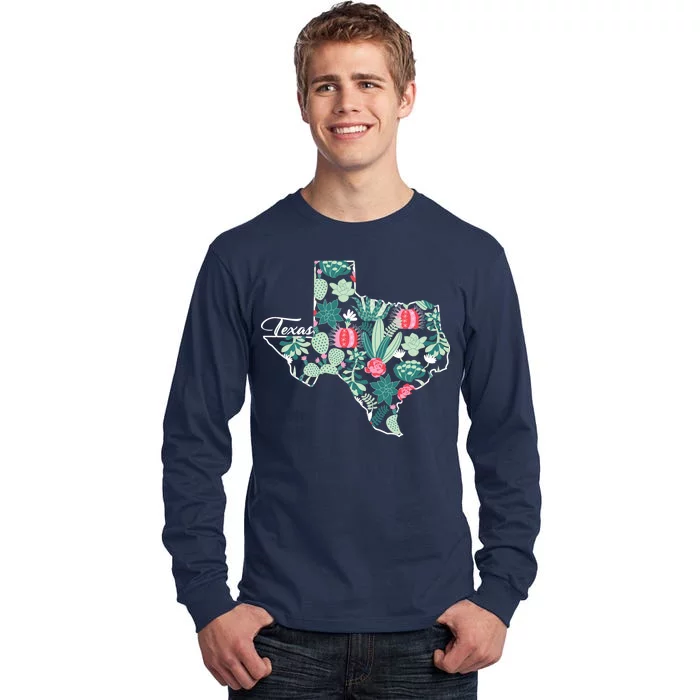 Cute Texas Cactus And Flowers Tall Long Sleeve T-Shirt