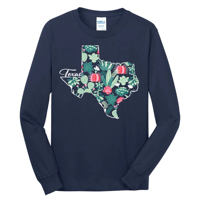 Cute Texas Cactus And Flowers Tall Long Sleeve T-Shirt