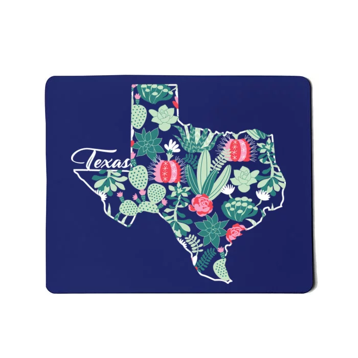 Cute Texas Cactus And Flowers Mousepad