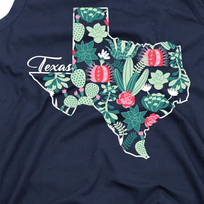 Cute Texas Cactus And Flowers Tank Top