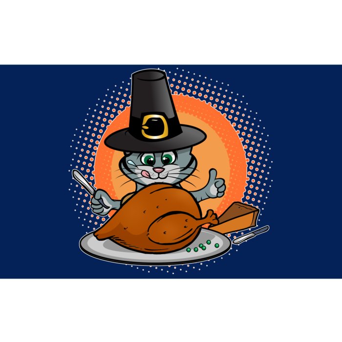 Cute Thanksgiving Happy Kitty Turkey Dinner Bumper Sticker