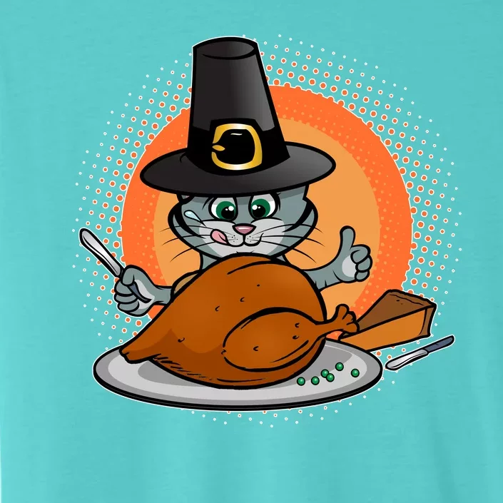 Cute Thanksgiving Happy Kitty Turkey Dinner ChromaSoft Performance T-Shirt