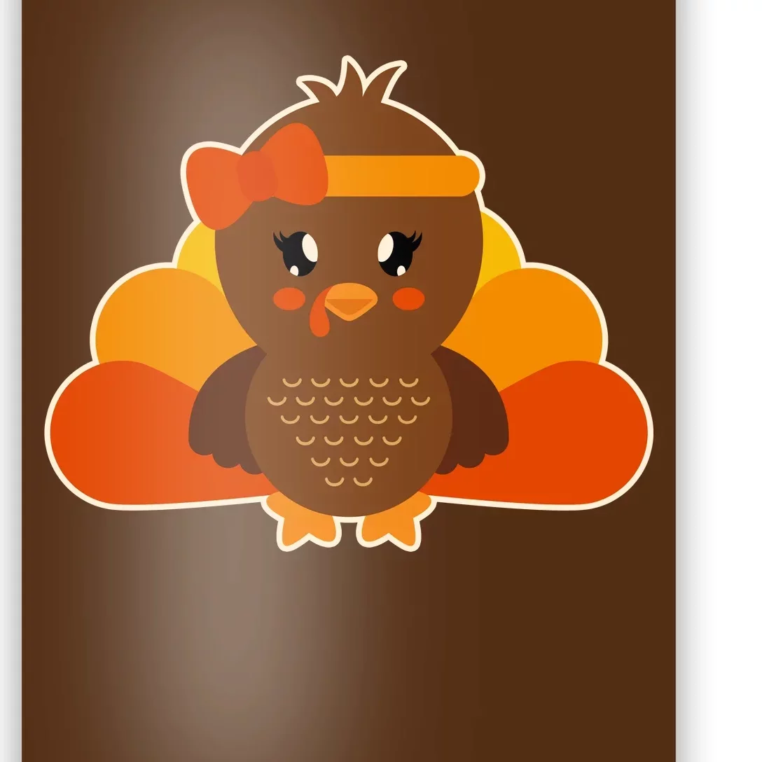 Cute Thanksgiving Little Turkey Girl Poster