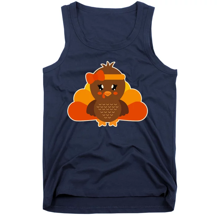 Cute Thanksgiving Little Turkey Girl Tank Top