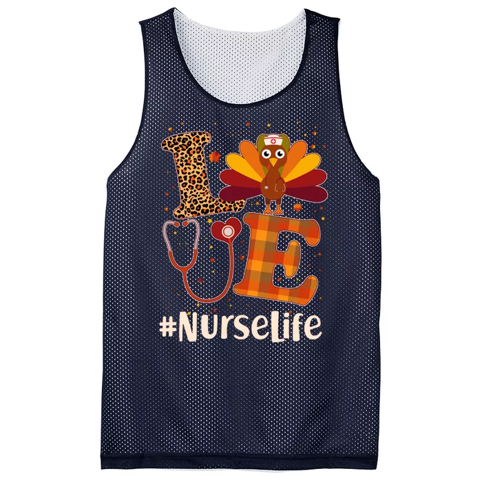 Cute Thanksgiving #NurseLife Fall Patterns Nurse Turkey Mesh Reversible Basketball Jersey Tank