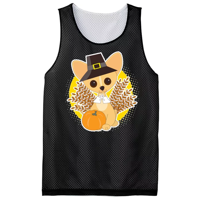 Cute Thanksgiving Pilgrim Puppy Mesh Reversible Basketball Jersey Tank