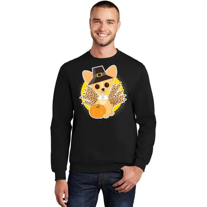 Cute Thanksgiving Pilgrim Puppy Tall Sweatshirt