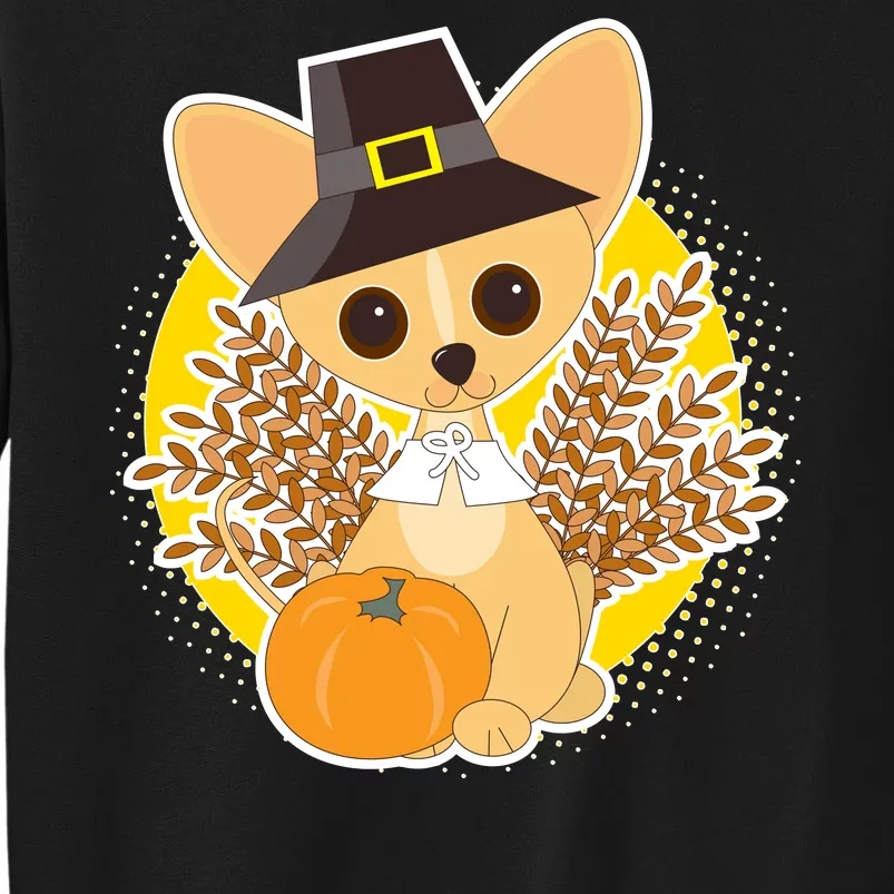 Cute Thanksgiving Pilgrim Puppy Tall Sweatshirt