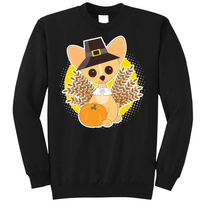 Cute Thanksgiving Pilgrim Puppy Tall Sweatshirt