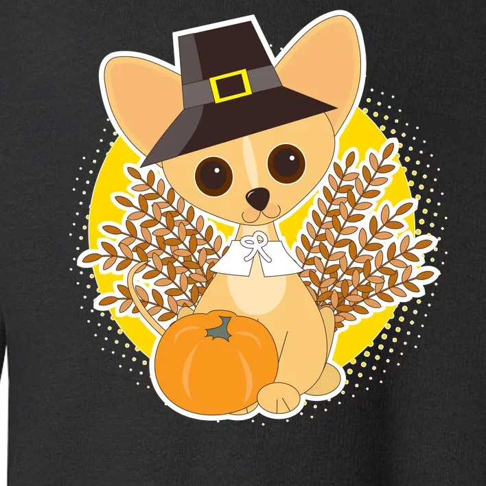 Cute Thanksgiving Pilgrim Puppy Toddler Sweatshirt