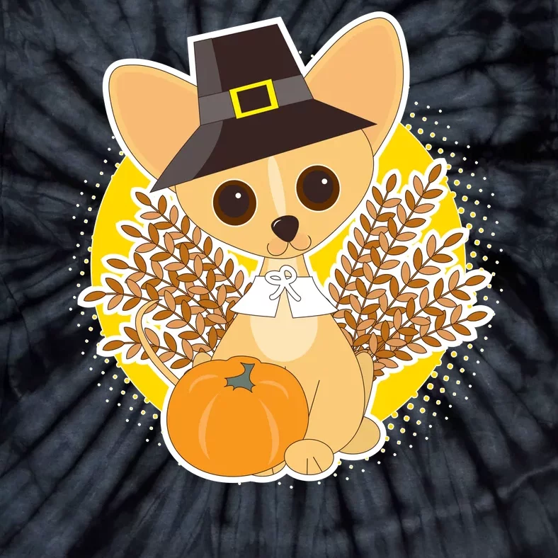 Cute Thanksgiving Pilgrim Puppy Tie-Dye T-Shirt