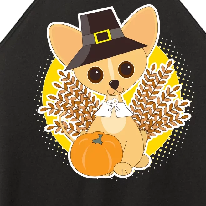 Cute Thanksgiving Pilgrim Puppy Women’s Perfect Tri Rocker Tank