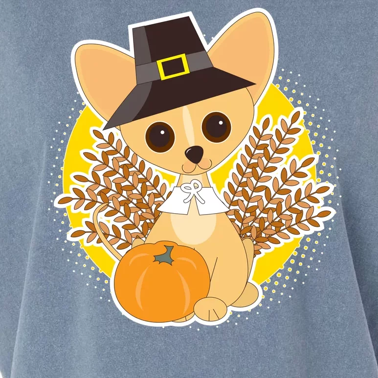 Cute Thanksgiving Pilgrim Puppy Garment-Dyed Women's Muscle Tee