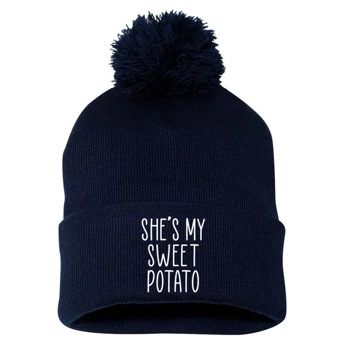 Cute Thanksgiving She's My Sweet Potato Pom Pom 12in Knit Beanie