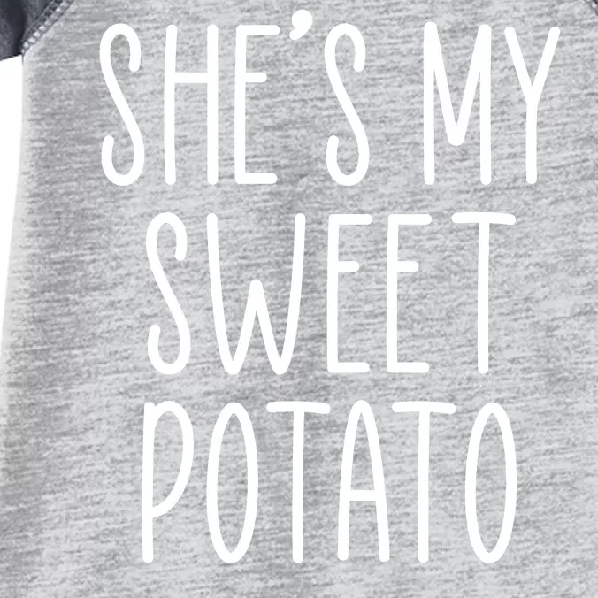 Cute Thanksgiving She's My Sweet Potato Infant Baby Jersey Bodysuit