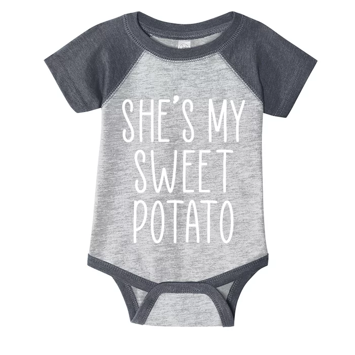 Cute Thanksgiving She's My Sweet Potato Infant Baby Jersey Bodysuit