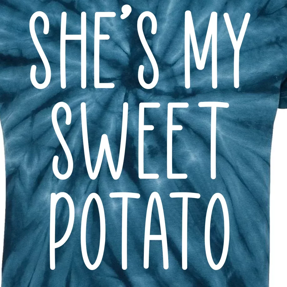 Cute Thanksgiving She's My Sweet Potato Kids Tie-Dye T-Shirt