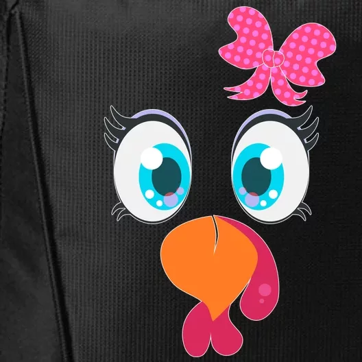 Cute Thanksgiving Turkey Girl Face Bow Tie City Backpack