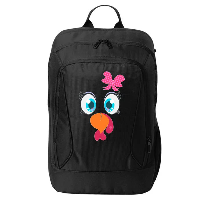 Cute Thanksgiving Turkey Girl Face Bow Tie City Backpack