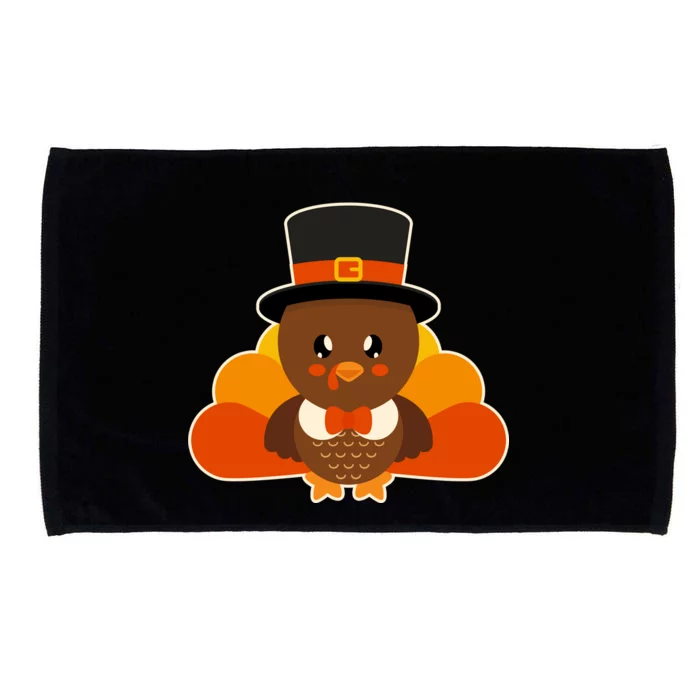 Cute Thanksgiving Turkey Little Boy Microfiber Hand Towel