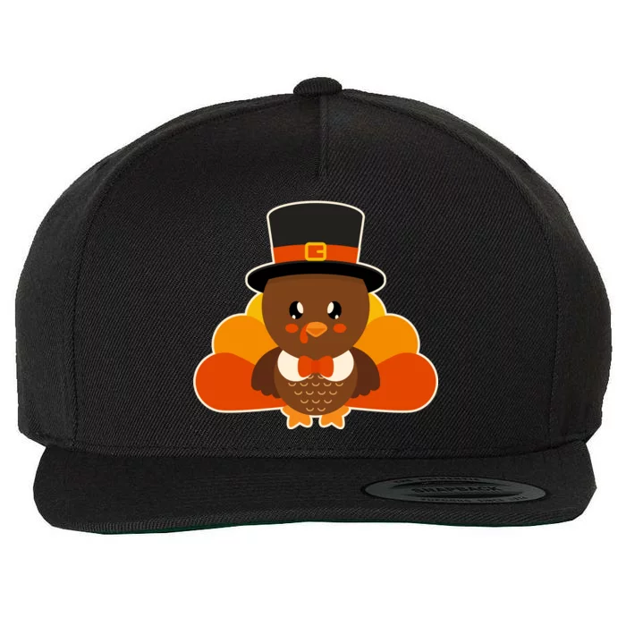 Cute Thanksgiving Turkey Little Boy Wool Snapback Cap