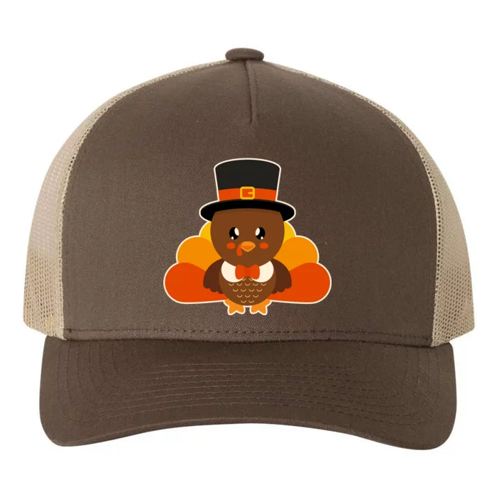 Cute Thanksgiving Turkey Little Boy Yupoong Adult 5-Panel Trucker Hat