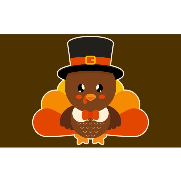 Cute Thanksgiving Turkey Little Boy Bumper Sticker