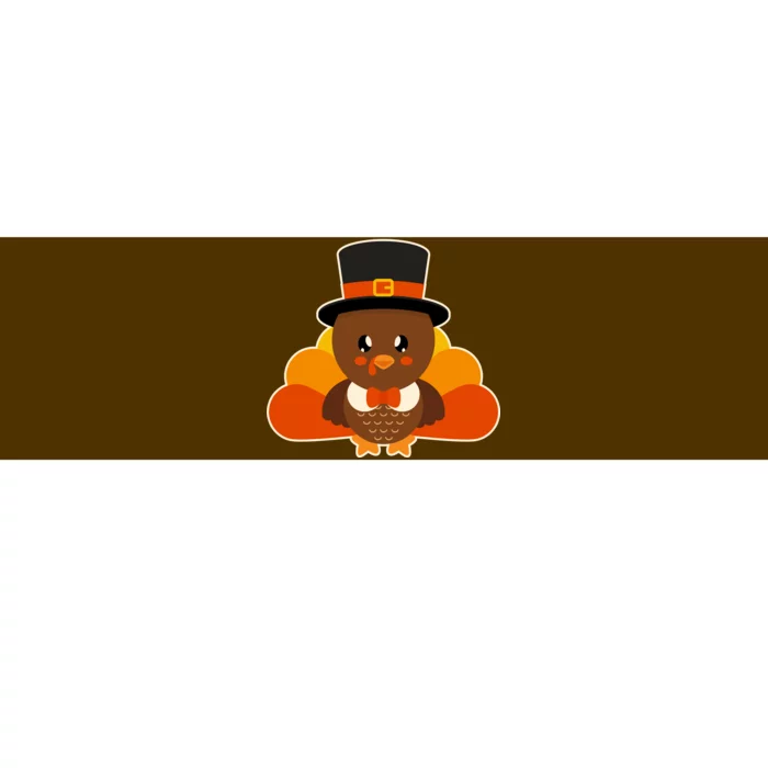 Cute Thanksgiving Turkey Little Boy Bumper Sticker