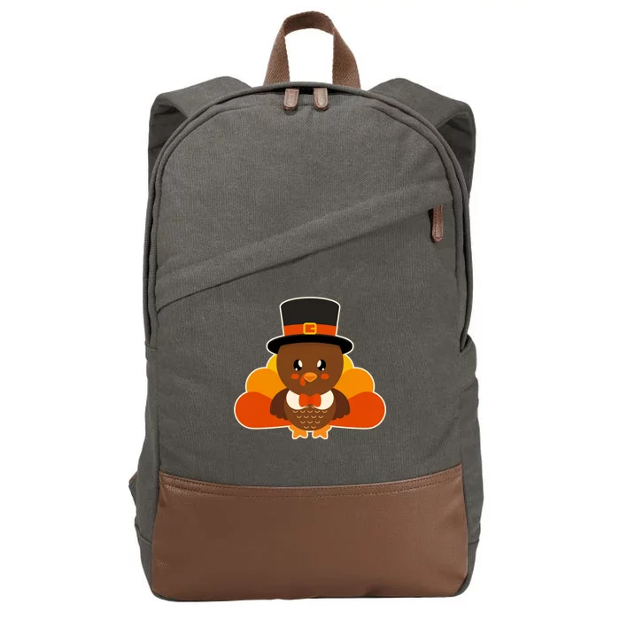 Cute Thanksgiving Turkey Little Boy Cotton Canvas Backpack