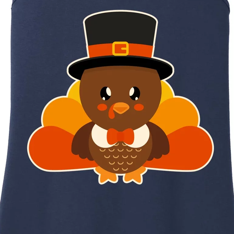 Cute Thanksgiving Turkey Little Boy Ladies Essential Tank