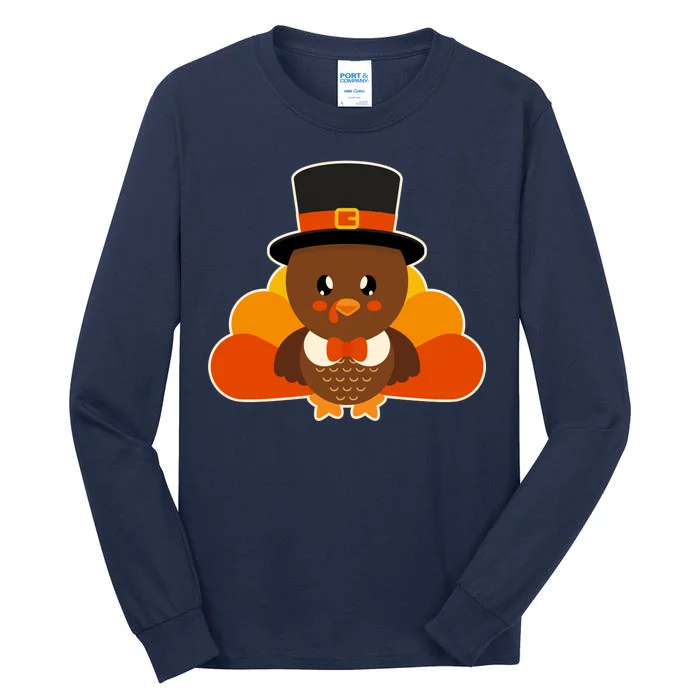 Cute Thanksgiving Turkey Little Boy Tall Long Sleeve T-Shirt