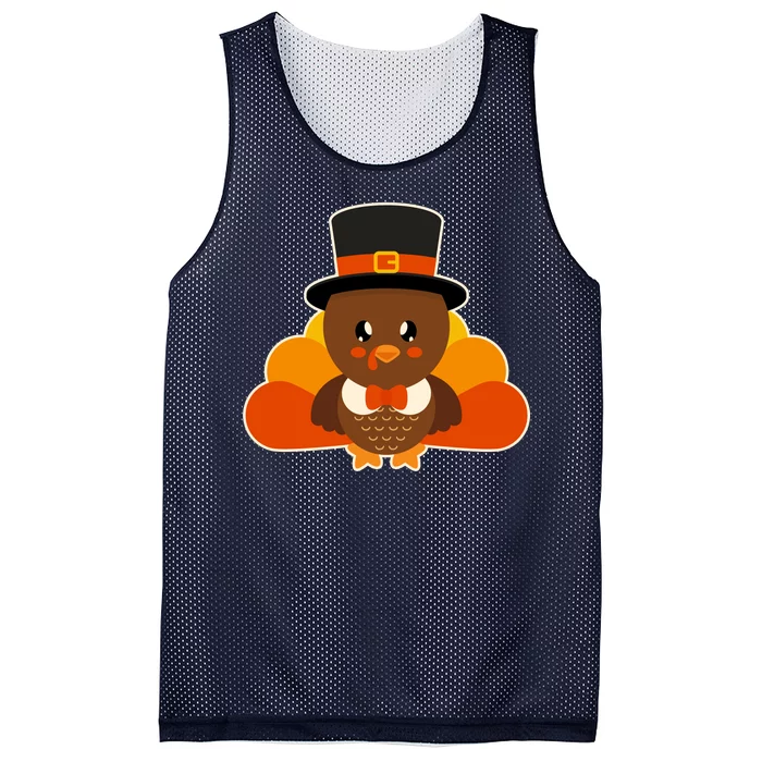 Cute Thanksgiving Turkey Little Boy Mesh Reversible Basketball Jersey Tank