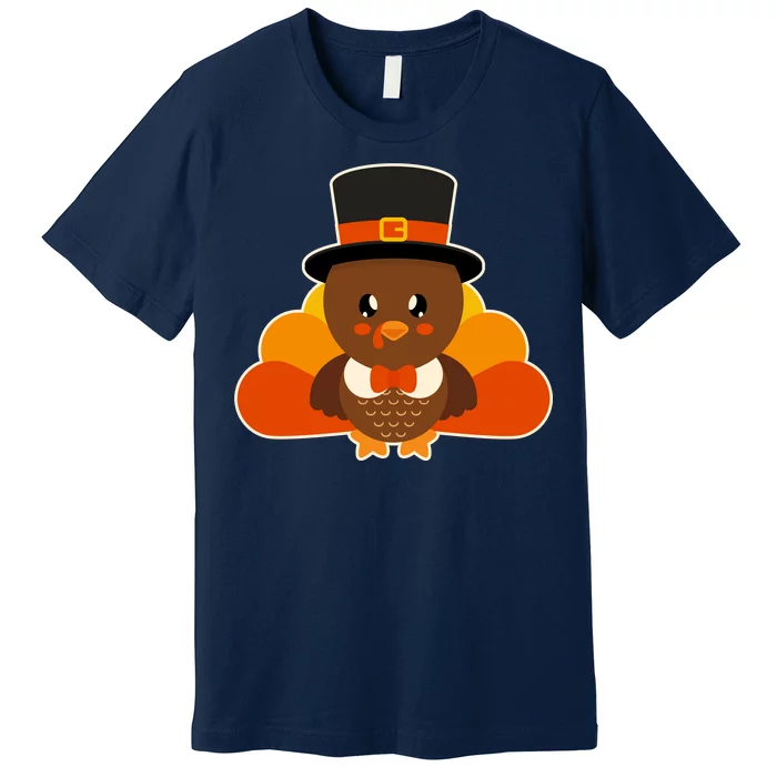 Cute Thanksgiving Turkey Little Boy Premium T-Shirt