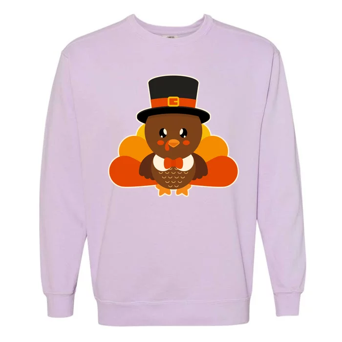 Cute Thanksgiving Turkey Little Boy Garment-Dyed Sweatshirt