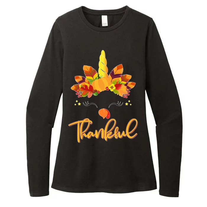 Cute Thanksgiving Unicorn Thankful Turkey Womens CVC Long Sleeve Shirt