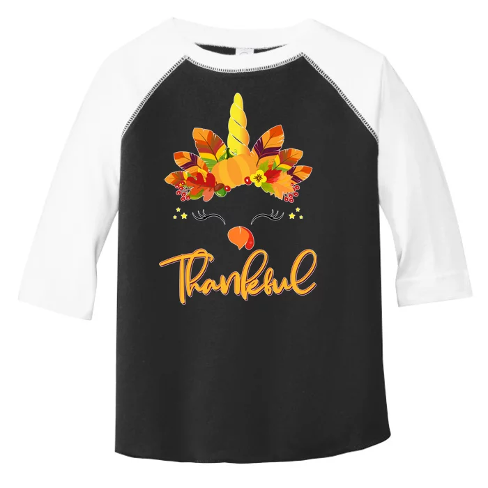 Cute Thanksgiving Unicorn Thankful Turkey Toddler Fine Jersey T-Shirt