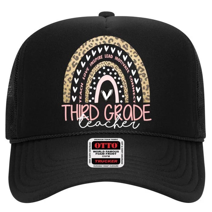 Cute Third Grade Teacher Inspiring Quote High Crown Mesh Trucker Hat