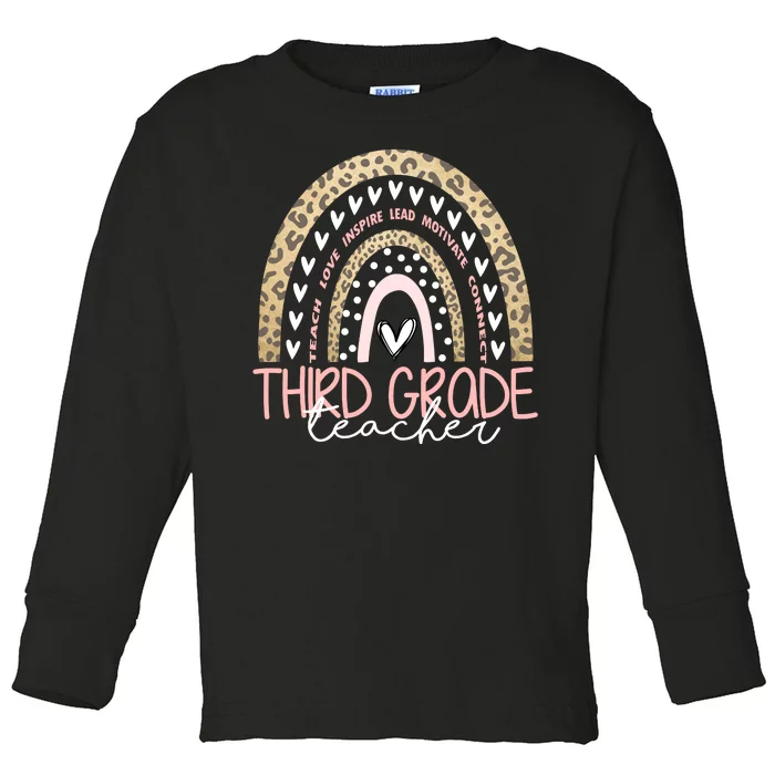 Cute Third Grade Teacher Inspiring Quote Toddler Long Sleeve Shirt