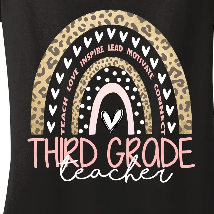 Cute Third Grade Teacher Inspiring Quote Women's V-Neck T-Shirt