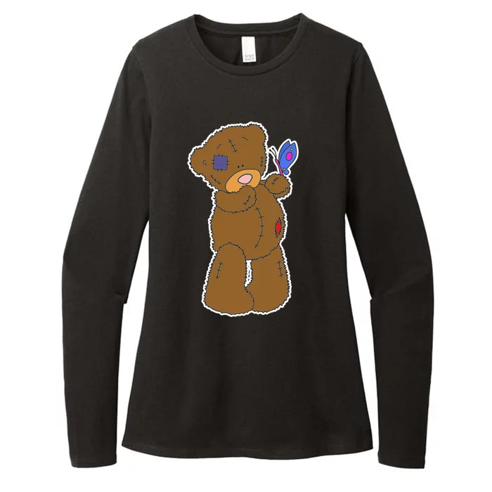 Cute Torn Teddy Bear Womens CVC Long Sleeve Shirt