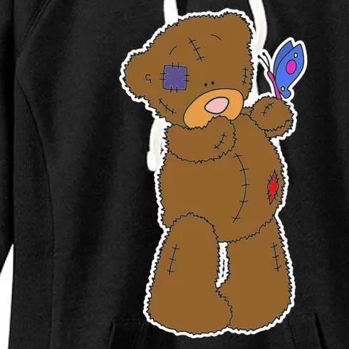 Cute Torn Teddy Bear Women's Fleece Hoodie