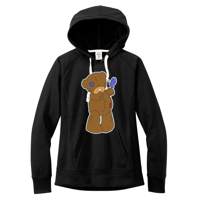 Cute Torn Teddy Bear Women's Fleece Hoodie