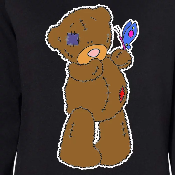 Cute Torn Teddy Bear Womens California Wash Sweatshirt