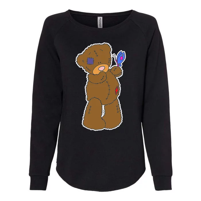 Cute Torn Teddy Bear Womens California Wash Sweatshirt