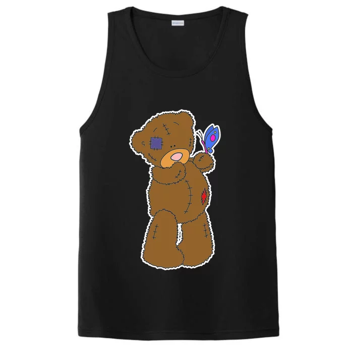 Cute Torn Teddy Bear Performance Tank