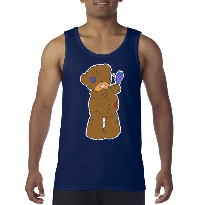 Cute Torn Teddy Bear Tank Top