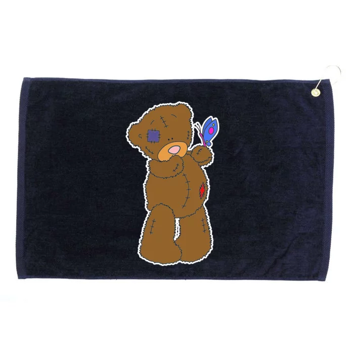 Cute Torn Teddy Bear Grommeted Golf Towel